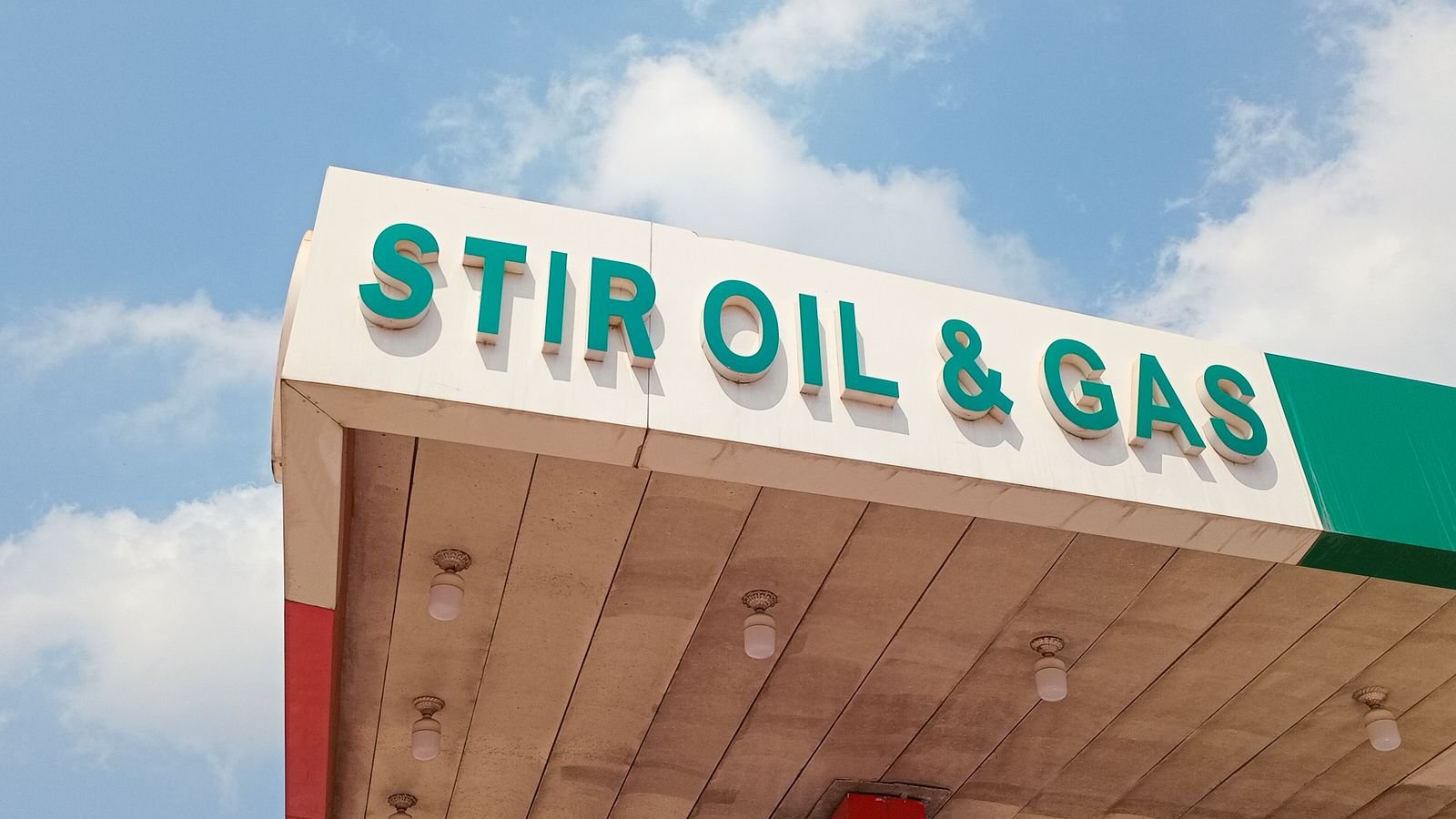 The canopy of a filling station in Ikorodu, Nigeria